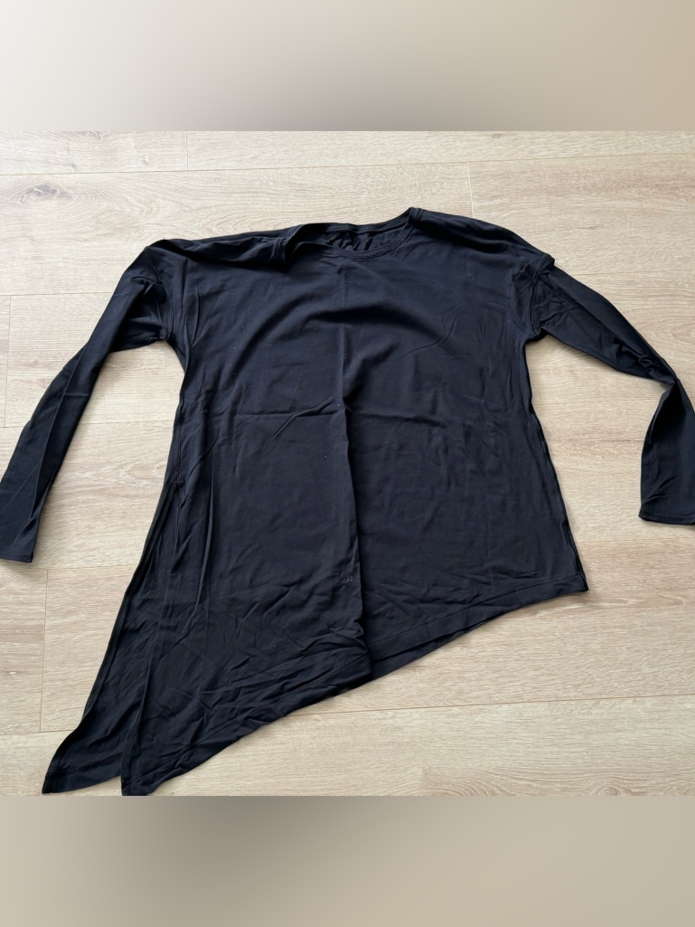 Lululemon black womens long sleeve asymmetrical tie t-shirt